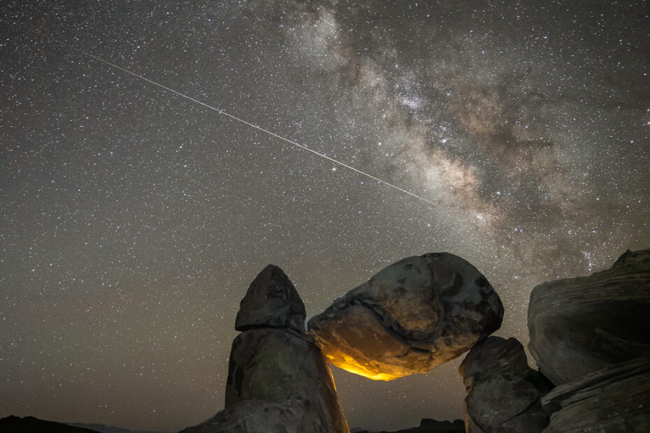 Balanced Rock, Big Bend National Park, Milky Way, Stars