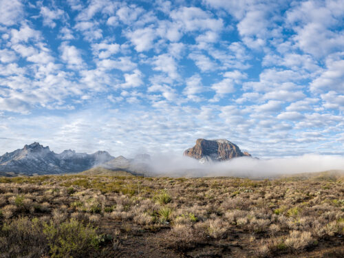 Big Bend National Park, Chisos Mountain, Clouds, Fog, Snow